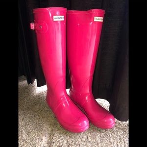 Size 8 hot pink hunter boots